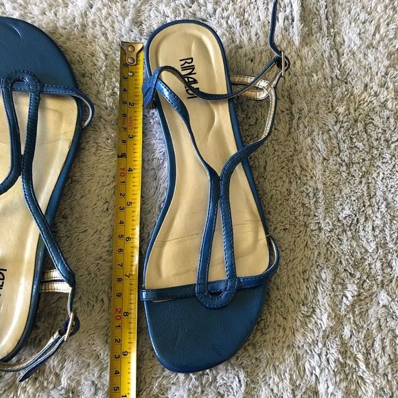 Rinaldi metallic blue sandals - Picture 4 of 4